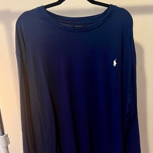 Polo by Ralph Lauren Men’s Long Sleeve T-Shirt, 3XB, Navy Blue